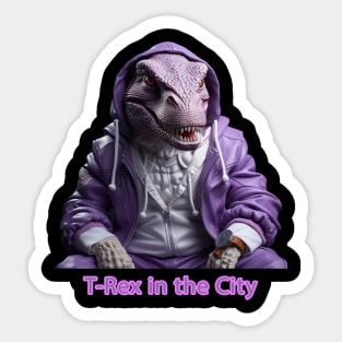 T rex in the City Sticker